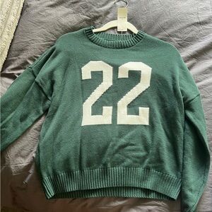 Hollister Green Sweater with White Number Design